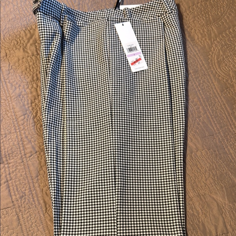 Calvin Klein Classic Black and White Houndstooth Pant
